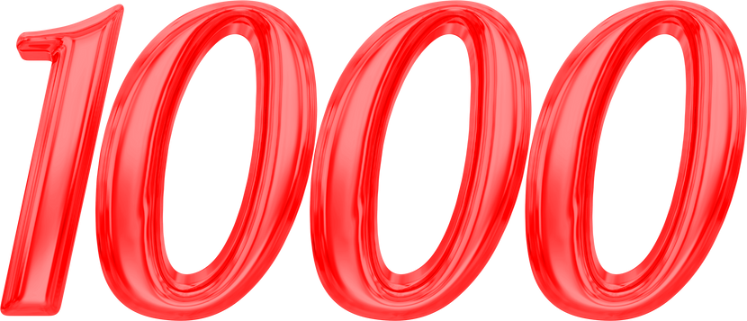 Number 1000 red